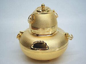 ☆未使用　黄金茶釜 吉祥開運 招福 縁起物 置物 インテリア 金属工芸品★2604