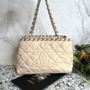 CHANEL シャネル【美品】チェーンアラウンド トートバッグ マトラッセ