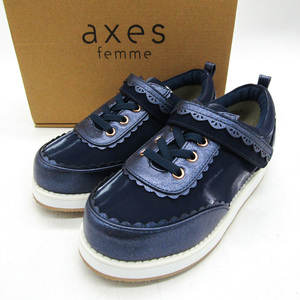 アクシーズファム シャイニースニーカー 未使用 ローカット TL621X09K0 シューズ 靴 キッズ 女の子用 Lサイズ ネイビー axes femme