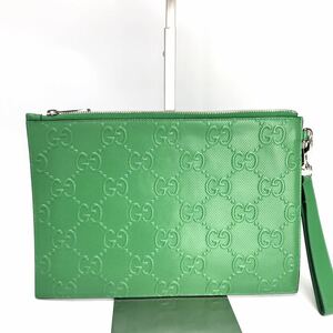 【未使用品同様】GUCCIグッチレザークラッチバッグ