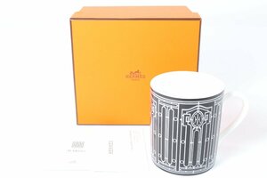 HERMES エルメス H-DECO Hデコ アッシュデコ マグカップ コップ 食器 陶器 ブラック ホワイト 箱付き 4640-AM