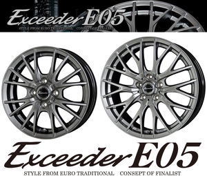 数量限定 業販 新品 Exceeder E05 13インチ 4J+45 4-100 CS ダンロップ エナセーブ EC204 145/80R13 軽自動車 4本 N-BOX シルバー