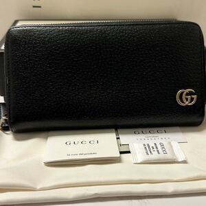 グッチ　GUCCI 財布　長財布　GGマンモート　ラウンドファスナー　レディース