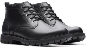 送料無料 Clarks 25.5cm GTX ブーツ ゴアテックス レースアップ ビジネス 防水 スニーカー ブラック プレーン レザー スーツ JJJ187