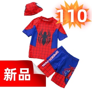 スパイダーマン 子供用水着セット 3点セット スイミングウエア ビーチ水着 スパイダー レッド 110cm