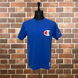 Champion チャンピオン【L】半袖 トップス Tシャツ カットソー ビッグロゴ 青 ブルー