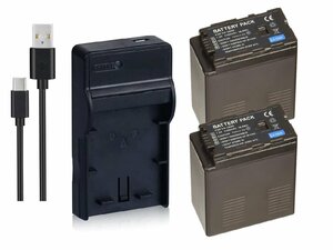 USB充電器 と バッテリー2個セット DC61 と Panasonic VW-VBG6 互換