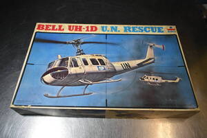 Qp888 Vtg Rare 絶版 1981年製 ESCI 1:48 Bell UH-1D U.N. Rescue United Nations エッシー 国連 ヘリコプター 未組立保管品 稀少 *80