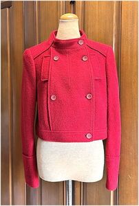 値下★JIL SANDER NAVY ジル・サンダー・ネイビー★イタリア製・ウール・ジャケット・コート・レッド・38/Mサイズ★美品