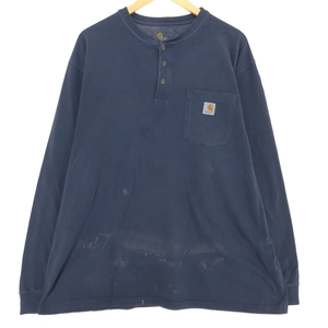 古着 カーハート Carhartt ORIGINAL FIT ヘンリーネック ロングTシャツ ロンT メンズXL /eaa430653