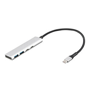 まとめ得 ナカバヤシ USB3.2Gen1Type-C4ポート(Cx2/Ax2)アルミハブ/シルバー UH-C3364SL x [2個] /l