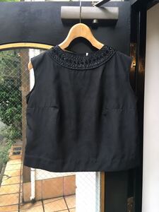 ヨーロッパ古着 ブラウス vintageブラウス blouse shirt ノースリーブ シャツ LV640