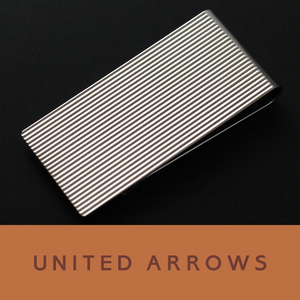 3666◆ユナイテッドアローズ◆マネークリップ◆シルバーストライプ◆財布◆上質セレクトショップ～UNITED ARROWS◆新品