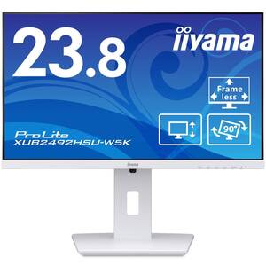 【中古】マウスコンピューター iiyama モニター ディスプレイ 23.8インチ フルHD IPS方式 高さ調整 角度調整 縦回転 HDMI Di