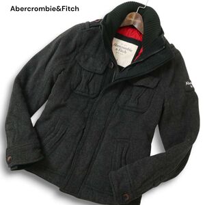 Abercrombie&Fitch アバクロンビー＆フィッチ 秋冬 ウール 中綿 ミリタリー フィールド ジャケット ブルゾン Sz.S メンズ 灰　C4T11539_C#N