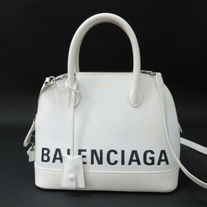 43298★1円スタート★BALENCIAGA バレンシアガ 中極美品 ヴィル トップ ハンドル S 2WAY ショルダーバッグ ハンドバッグ レザー ホワイト