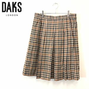 1O2667-F-N◆ DAKS ダックス ボックスプリーツスカート ボトムス チェック 柄 ◆ size63-94 ウール ナイロン ブラウン系 古着 レディース