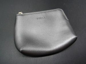 ■美品■ FURLA フルラ レザー ポーチ メイクポーチ コインパース コインケース 小銭入れ 小物入れ シルバー系 DF0412