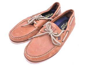 SPERRY TOPSIDER スペリートップサイダー 本革 レザー デッキ シューズ size7（25.0cm）/茶 ■■ ☆ ekb9 メンズ