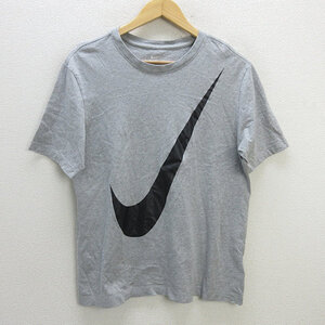 z■ナイキ/NIKE TEE ナイキ スウッシュ Tシャツ BV7646063【L】灰/men