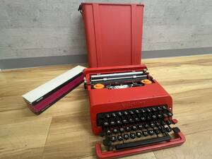 #9505 Olivetti オリベッティ Valentino タイプライター レッド スプールリボン12個付き 動作未確認 赤バケツ