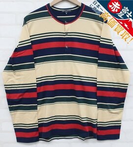 8T7820/COMME des GARCONS HOMME ボーダーヘンリーネックTシャツ HM-T013 コムデギャルソンオム