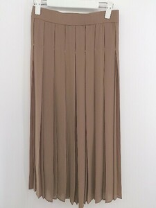 ◇ natural couture ナチュラルクチュール シフォン ロング プリーツ スカート サイズF ブラウン レディース P