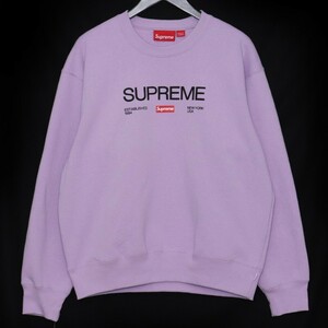 SUPREME Established Crewneck S Violet シュプリーム エスタブリッシュクルーネックスウェットトレーナー バイオレット パープル 24ss