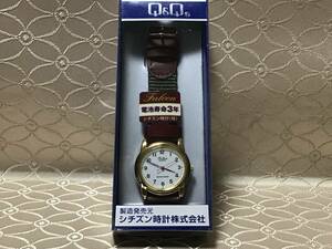 新品●未使用● CITIZEN シチズン Q＆Q ユニセックス　レザー・布製　腕時計　BXーQ008A