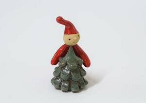 ■ ヴィンテージ　デンマークODENSE　Flensted 陶器人形　赤い服と帽子　クリスマスツリー ■