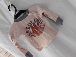 ei-2182　■　natural・Boo　■ 子供服　トップス　Tシャツ　　長袖　ピンク系　サイズ90　ブーフーウー　訳あり