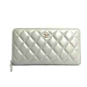 CHANEL シャネル マトラッセ ラムスキン ココマーク ラウンドファスナー 長財布【質屋かんてい局横浜港南店】中古品 used AB