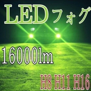 緑 色 16000lm アップル グリーン レモン ライム フィット GD1 2 3 4 H13.6～H19.9 フォグランプ用 H11 LED　バルブ 12V 24V