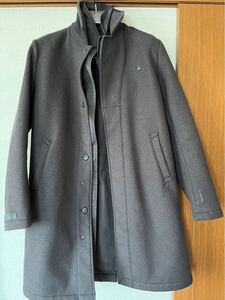 【USED】G-STAR RAW ジースターロウ　LOCKSTART DOUBLE TRENCH サイズS メンズ　グレー　ウール　ロングトレンチコート アウター　ビジネス