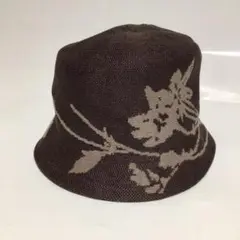 Borsalino ボルサリーノ　花柄 バケットハット ブラウン　レディース