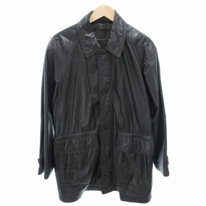 EDIMANGIARE G.C.COTTO HOMME ラムレザーコート ジャケット 肩パッド 黒 ブラック ■GY99 /FT 0813 メンズ