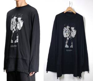 【美品】MOUNTAIN RESEARCH マウンテンリサーチ Muslin Shirt 長袖 ロング カットソー XL 黒 オーバーサイズ ロンT Tシャツ BA3216