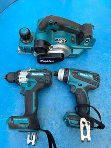 5)ジャンク品　 makita 充電式インパクトドライバ/ドライバドリル/かんな　まとめセット不動品　部品取り18V