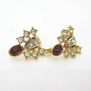 ニナリッチ NINA RICCI イヤリング ゴールド系 ラインストーン クリップ 蝶バネ アクセサリー レディース