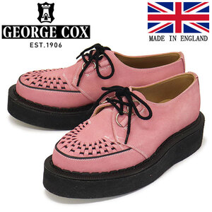 GEORGE COX (ジョージコックス) SKIPTON 3588 VI ラバーソール レザーシューズ 513 PINK SUEDE UK4-約23.0cm