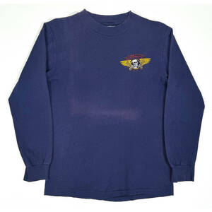 USA製 1980s POWELL PERALTA SKATEBORDING L/S Tee S Navy ヴィンテージパウエルペラルタ 長袖Tシャツ スケートボード 覗きスカル ネイビー