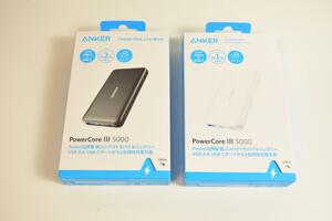 ICH【未使用品】未開封 アンカー PowerCore 5000 モバイルバッテリー 白黒2個セット A1217N21 A1217N11〈106-241018-SS-5-ICH〉