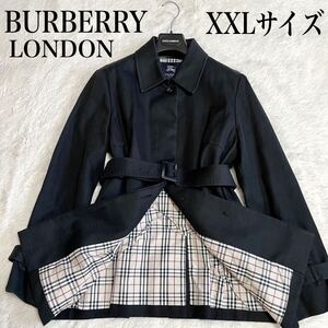 美品 大きいサイズ 高級生地 BURBERRY ベルト付き ノバチェック コート バーバリー