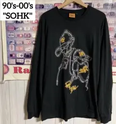 希少90s-00s SOHK両面3D刺繍ロゴ長袖TシャツロンT西海岸XLチカーノ