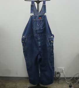 Q62 2000年代製 ディッキーズ DICKIES デニムオーバーオール■00s 表記54インチ ブルー アメカジ ワーク ストリート サロペット 古着卸 90s