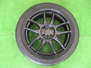 １７インチ中古セット　ワークエモーション　EMT-KWM　7J-17　4H100　+38　205/45R17　BS　アドレナリンRE004　程度良好です！