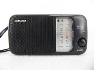 ★☆aiwa ワイドFM受信OK FM/AMコンパクトラジオ FR-C10 動作品 オマケ新品電池付き☆★