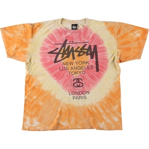 古着 ステューシー STUSSY タイダイ柄 サーフ スケートTシャツ メンズL /eaa461441