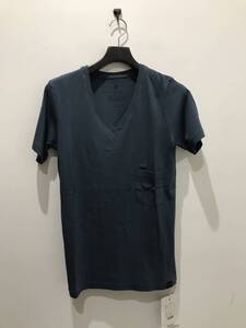 【新品】FACTOTUM ファクトタム バイオシルキー Vネック カットソー S/S BLUE 44 ラウンジ