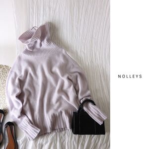 新品☆1.4万☆ノーリーズ NOLLEYS☆ウール天竺タートルプルオーバーニット 38サイズ☆A-O 0759